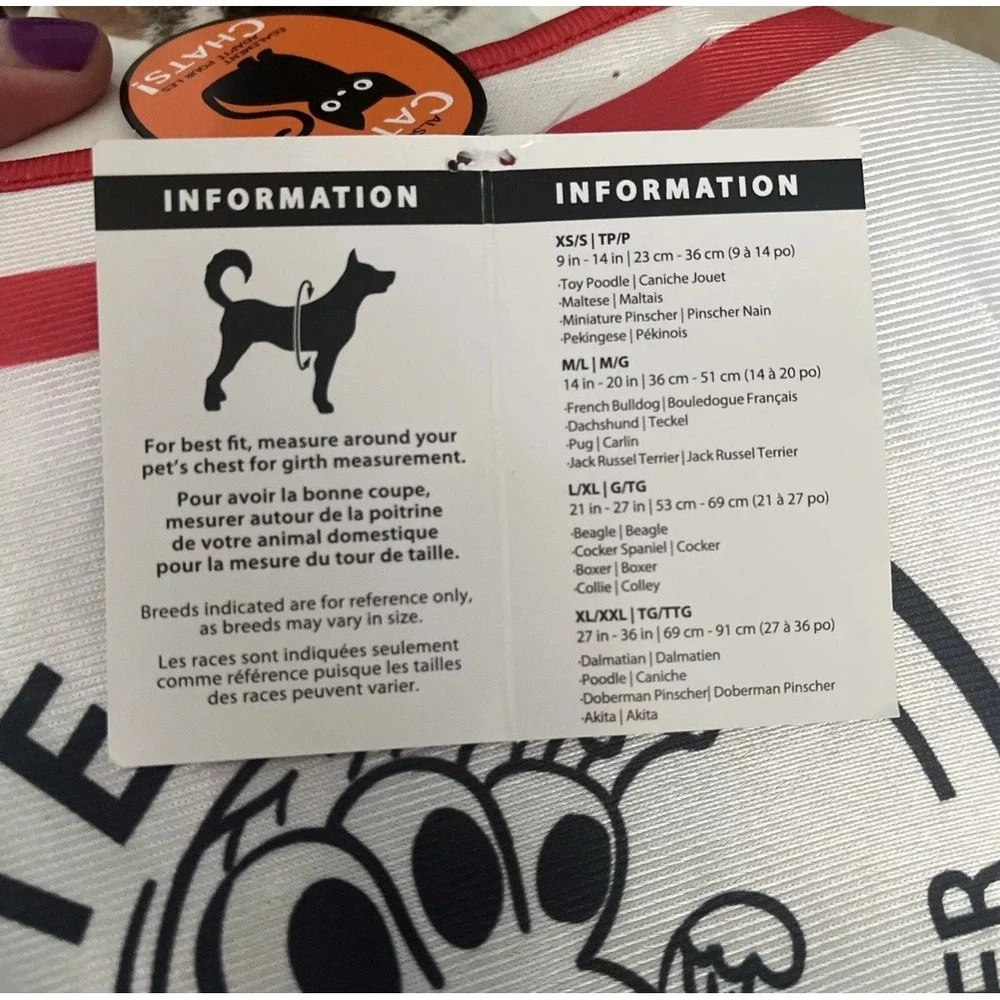 Party Dog Paw Pup Seltzer Pet alcohol dog Costume Halloween XS/S Cat White Red